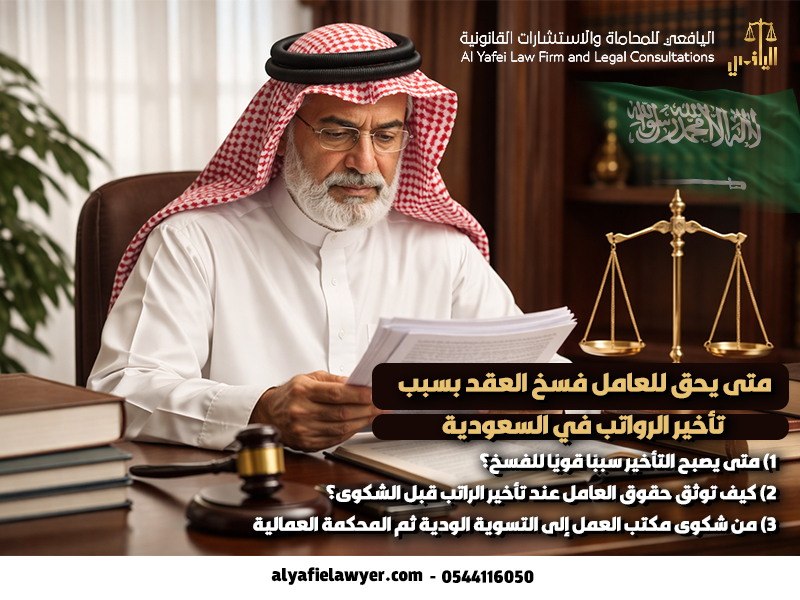 متى يحق للعامل فسخ العقد بسبب تأخير الرواتب في السعودية